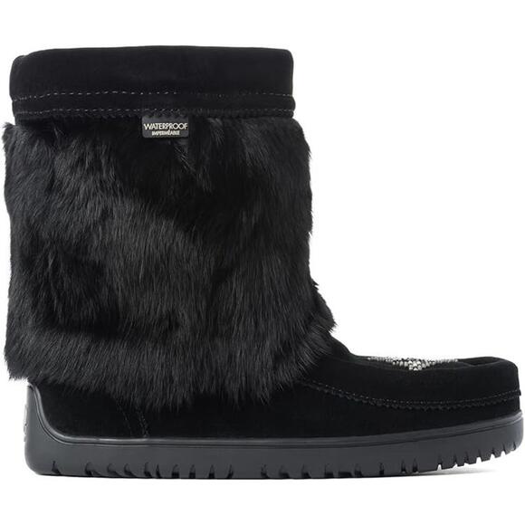 Manitobah Waterproof Mukluk Fur Black Boots 10 - Picture 9 of 9